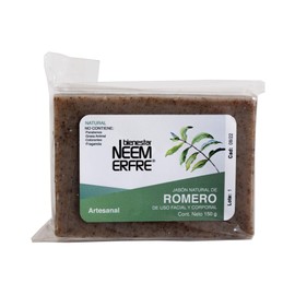 bienestar NEEM ERFRE Jabón Natural Artesanal Romero con Aceite Neem Oliva Tea Tree -Sin Parabenos Petrolatos Grasa Animal-150 g c/u - 5.29 oz each (Paq- de 3)