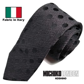 Michi Ki-003-C Italian Fabric, Japanese Sewing, Fabric in Itary Necktie, Brand KOSHINO Polka Dot Pattern, Silk, 100% Present, Gift, Unisex, Unisex, Gray, gray
