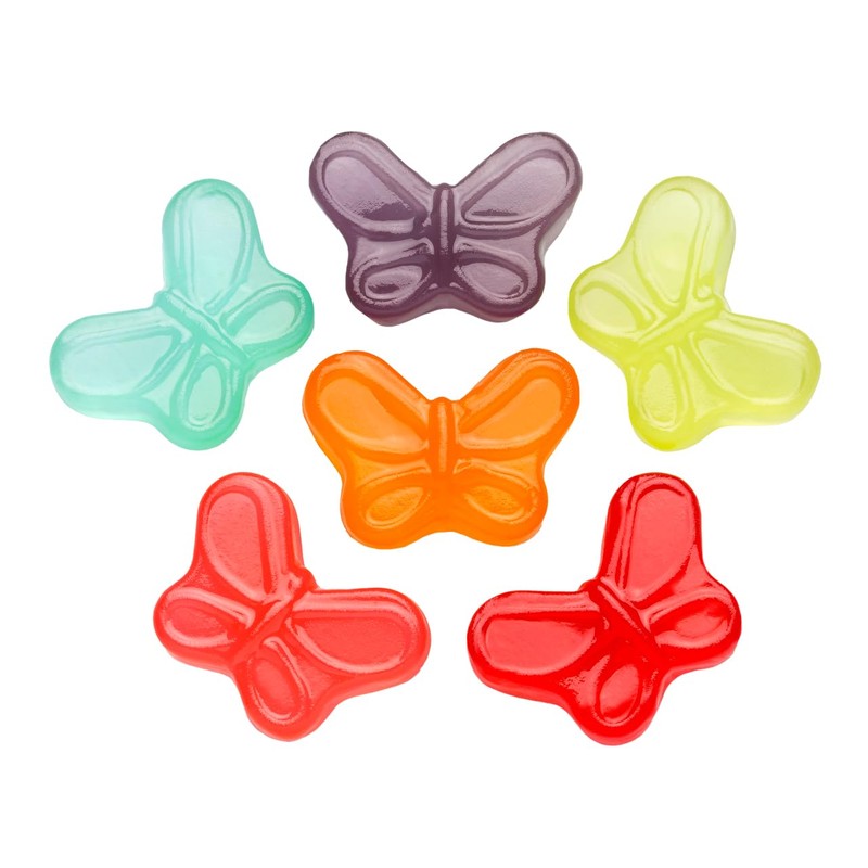 Fruidles Butterflies Mini Gummy Candy, Assorted Fruit Flavors, Allergy Friendly,