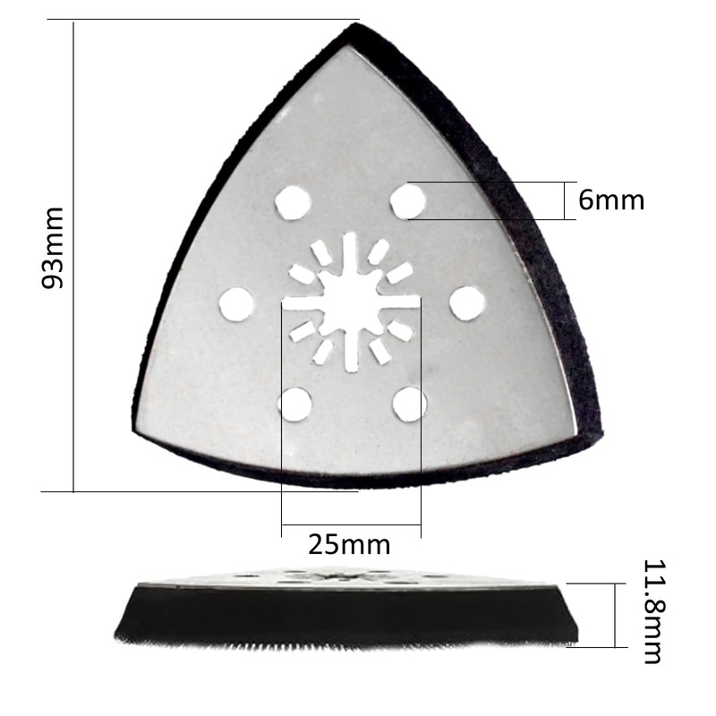 Set of 4 Triangular Sanding Discs 93 mm, Fine Grain