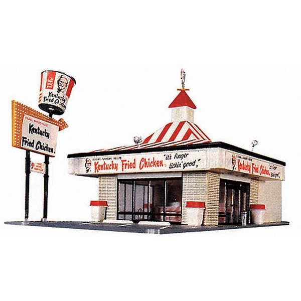 Life-Like Trains HO Scale Building Kits - Kentucky Fried Chicken Drive-in, Intended for ages 14 and up, Red,White