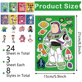 DIY Make a Face Stickers, 24PCS Toy Stickers Art Craft Make Your Own Stickers Story Face Stickers for Birthday Party Supplies Party Favors Stickers Gift Set Crafts Make Your Own for Kids