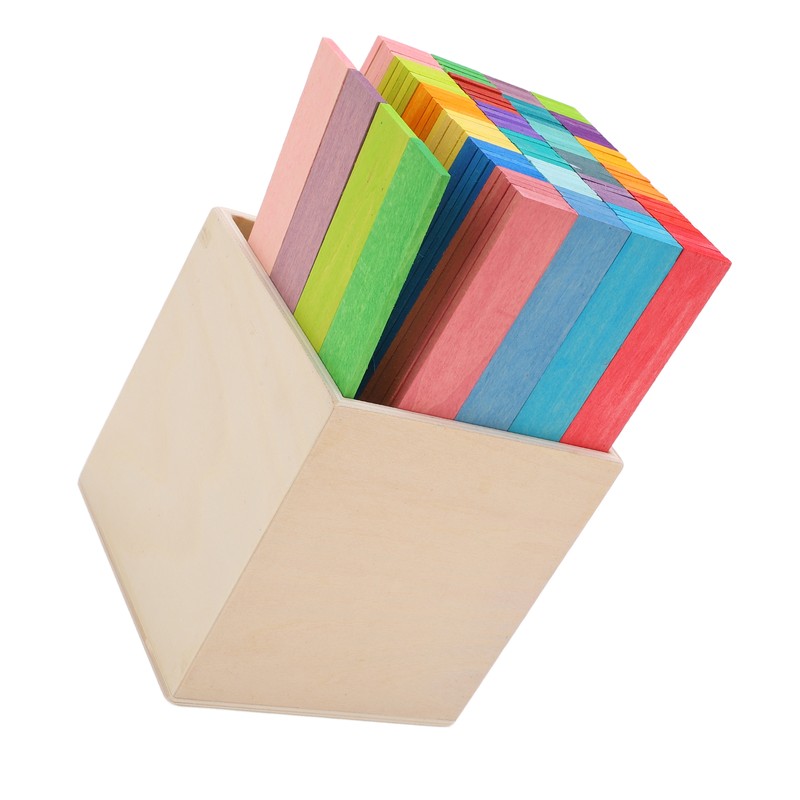 120pcs Wooden Building Blocks Colorful Bridge Building Stacking Toy Toddler