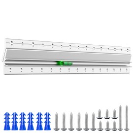 17.7" French Cleat Mirror & Picture Hangers - Built-in Level 90lb - Alloy Z Bar Cleat Hanger for Hanging Frames, Art, Canvas, Shlef, Cabinets - Secure Wall Mount Interlock Brackets - 1 Pack