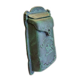 NACH Locking Mailbox, 7. 6 x 3 x 12. 8 inch, Antique Green Mailbox, Waterproof Mailboxes for Outside Wall Mount - The Cara Lockable Mailbox
