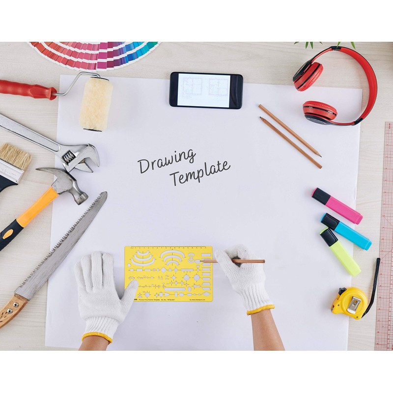 Traceease Electrical Drafting Process Flow Planner Template Drawing Stencil,Designing Template