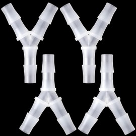 PAGOW 4 Pcs Hose Barb Fitting, 3/8" Plastic Hose Barb Tee 3 Way Y Shape Barbed Fitting for Air Line Tubing Pipe, Oxygen Tubing Pipe, Household Fuel, Gas, Water