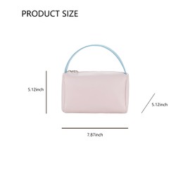 Ouhui makeup bag for women, large capacity travel cosmetic bag, portable PU organizer bag for girl, waterproof make up bag, travel essentials pink