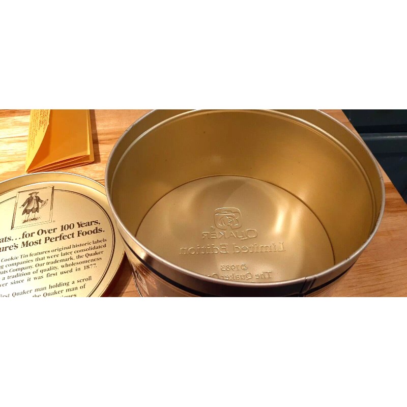 Quaker Oats Collector’s Tin 1982 Limited Edition W/Recipes Vintage New
