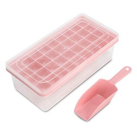 CZWL&HG Ice Cube Tray With Lid and Bin,36 Nugget Food-grade Silicone Ice Tray,Flexible Ice Cube Molds Comes with Ice Container, Scoop and Cover