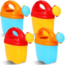4 Packs Watering Can Garden Equipment Toy Sand Toys Interesting Plastic Watering Can Plant Garden Watering Can Toys Bath Toys for Girls and Boys Gardening Beach Tools, 3 Colors