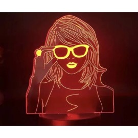 Taylor Image 1989 Inspired 3D, 7 Color Nightlight USB Or Battery 8” Tall NIB