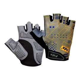 FDX All Day Half Finger Cycling Gloves - Gel Padded, Anti-Slip, MTB Gloves Breathable Fingerless Mitts for Cycling (All Day-Green, M)