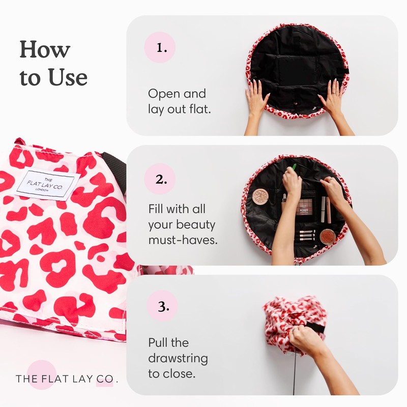 The Flat Lay Makeup Bag - Travel Organiser for Cosmetics,