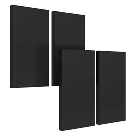 UMIACOUSTICS 4 PCS Fiberglass Acoustic Panels, 2“ Thick 23.6" x 11.8" Sound Absorbing Panels , Black