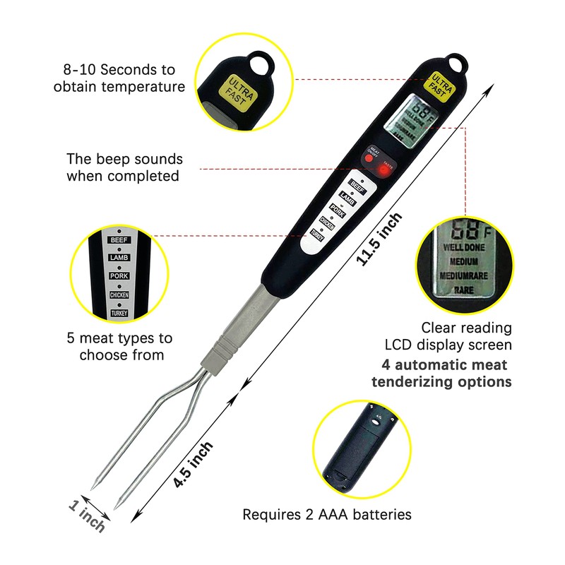 ​Vivicreate Meat Food Instant Read BBQ Garden Kitchen Outdoor Camping