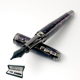 Monteverde Invincia Vega Starlight Purple Fountain Pen - Fine Nib, Artistic Design, Precision Writing Instrument
