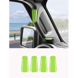Savadicar Green Interior Accessories - A Pillar Grab Bar Handles Trim Set for 2018-2023 Jeep Wrangler JL JLU 4XE & Gladiator JT - Solid Color Interior Decor Upgrade Option, 4-Piece