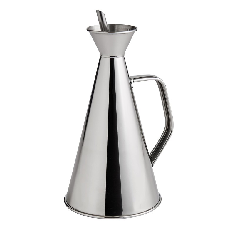 Fantes Olive Oil Can, 18/8 Stainless Steel and Silicone, 500-Milliliter