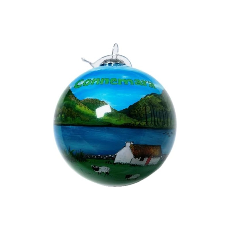 JC Walsh and Sons Glass Bauble Irish Symbol Sheep Design