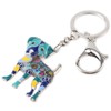 BONSNY Llavero de aleación esmaltada Jack Russell para mujer, regalo
