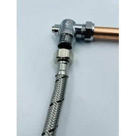 UKDD® 15mm x 1/2" Male Threaded Flat Faced Isolation Ball o fix Angle Valves for 1/2" Flexible Tap Connector (Pair)