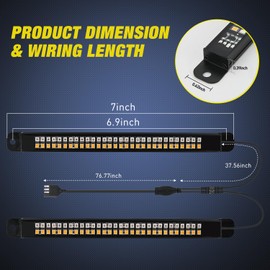 Nilight Truck Tailgate Light Strip 7 Inch Aluminum Frame Double Row 60 LED Red Running Brake Amber Sequential Turn Signals Strobe Lights Bar for Trailer Hitch Cargo Carrier Luggage Rack