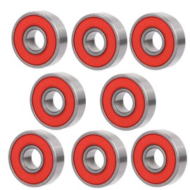 Alomejor Rodamiento de Rodillos de Patines 8 Piezas de Longboard 608 Rodamientos de Bolas para patinetas Patines en Linea (Red 9) Scooter al Aire Libre