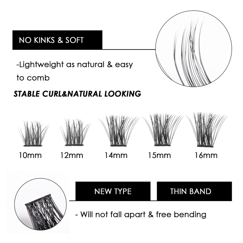 Lash Clusters 144 Pcs Individual Lashes Clusters Eyelash Extensions False