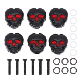 ibasenice Skull Tuning Pegs Cap - 6PCS Plastic Guitar Peg Replacement Tuning Key Button Cap Classical Guitar Skull Shape Guitar Tuner Machine Head Knobs Tuners Component