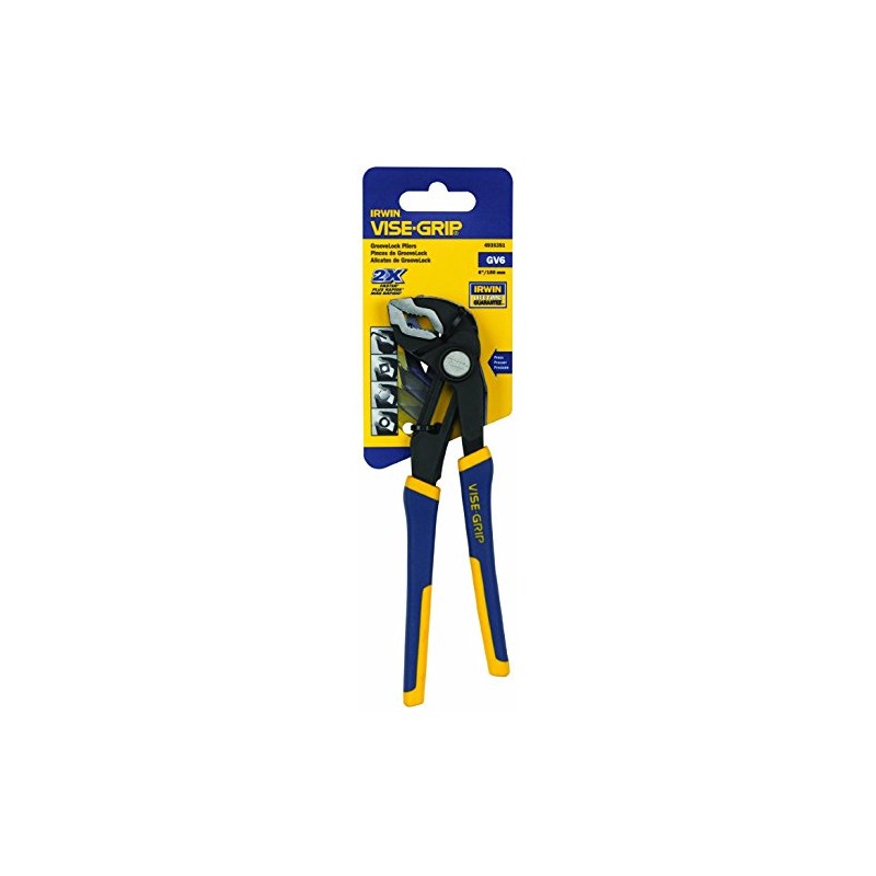IRWIN VISE-GRIP Tools GrooveLock Pliers, V Jaw, 6-inch (4935351), Black,