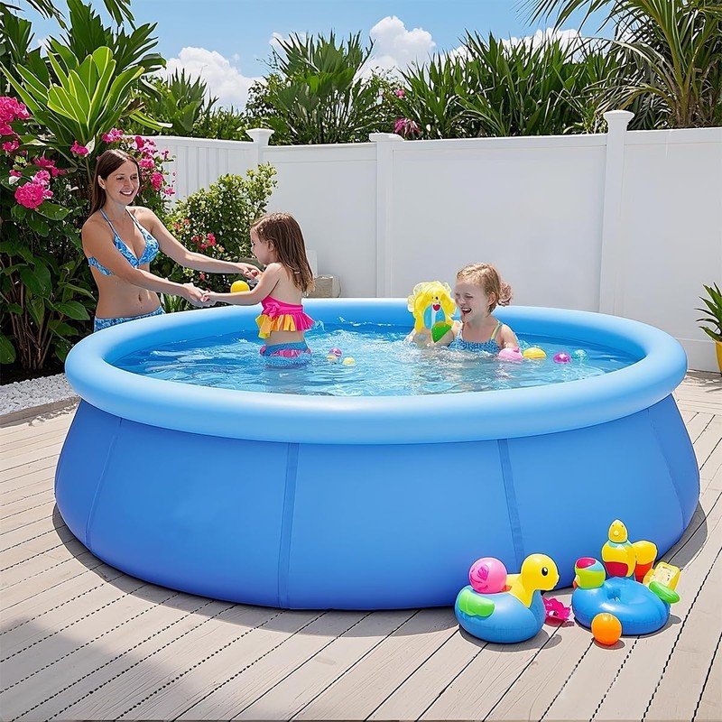 Inflatable Top Ring Swimming Pools for Adults Outdoor Easy to