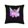 Eye With Wings Computer Glitch Seraphim Weirdcore Aesthetic Throw Pillow