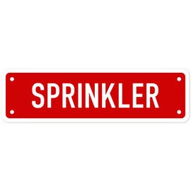 Sprinkler Sign, 2x7 Inches, 0.25 Aluminum, Fade Resistant, Made in USA by Sigo Signs