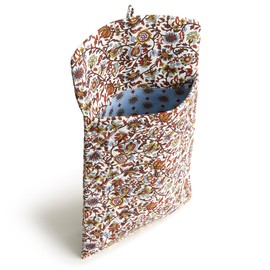 Vera Bradley Women's Cotton Large Envelope Tech Sleeve, Marrakesh Vines Cream