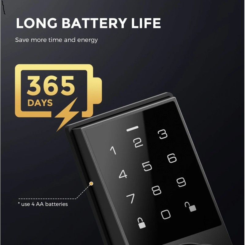 ARPHA Keyless Entry Door Lock 50 Codes AutoLock Keypad Deadbolt