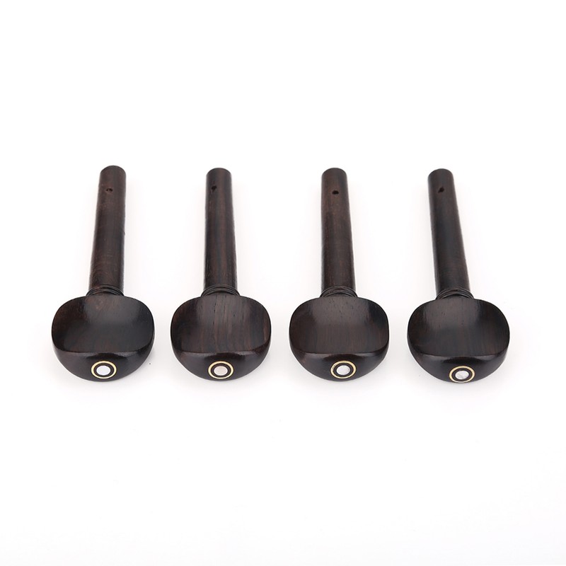 1Set Ebony Wood Violin Parts 4/4 Fittings Chinrest Pegs Tailpiece