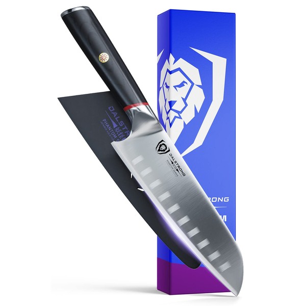 DALSTRONG Santoku Knife - 7" (18 cm) - Phantom Series - Japanese AUS8 High Carbon Steel - Sheath Included