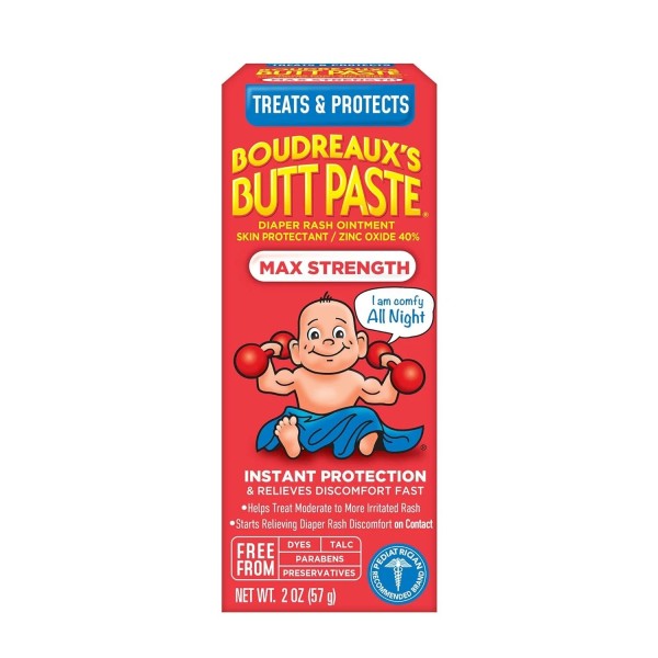 Boudreaux's Butt Paste Maximum Strength Diaper Rash Cream Ointment for
