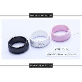 PAURO Women's Classic Engagement Wedding Band Rings Ceramic, Leather