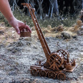 YAQUMW European Medieval Retro Wooden Cranes Crafting and Building Challenging Tabletop Game Toy Model Kits-1:36 Scale DIY 3D Wooden Puzzles for Personal Interest