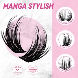 FADLASH Lash Clusters Wispy Eyelash Clusters D Curl Natural Individual Lashes 10-16 mm and Waterproof Cluster Eyelash Extensions with Soft Thin Band (AE01, 10-16mm)