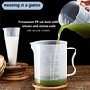 Cilindro medidor transparente, vaso medidor de plástico graduado con asa