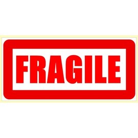 Large Fragile Stickers. 64 Large Fragile Labels. 4 x 2" 100 x 50mm. Flat Packed. EJI Labels