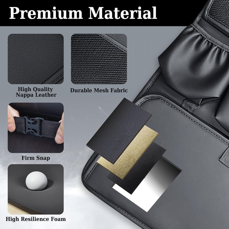 Coverado Backseat Car Organizer, Nappa Leather Car Seat Organizer with