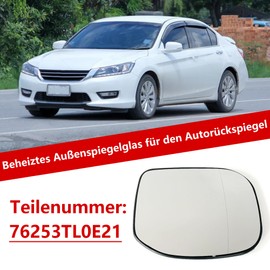 Auto-Rückspiegel links auf der Fahrerseite,Ersatz mit Trägerplatte,beheiztes weißes Glas für Honda Accord 2008–2015,Ersatz 76253TL0E21,1 Stück