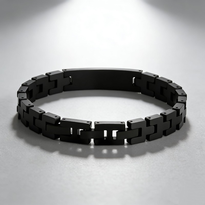Feifuli Men's Stainless Steel Bracelet 7.4-8.8 Inches Solid Thick Chain