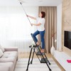 3 Step Ladder, Protable Steel Folding Stool with Wide Anti-Slip