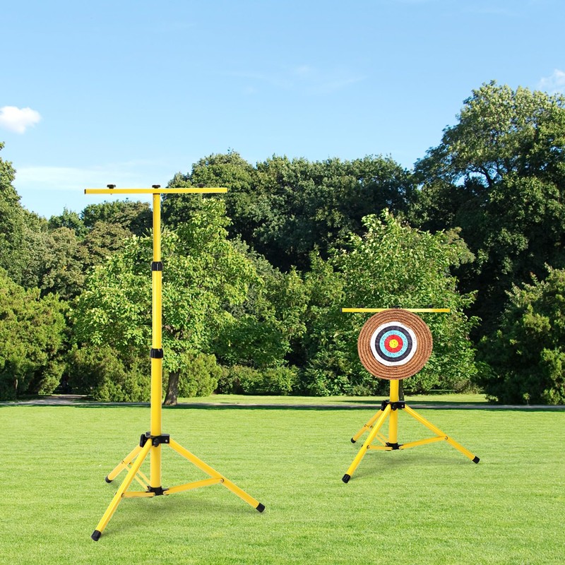 QWORK Archery Target Stand for Backyard, Adjustable Metal Targat Stand