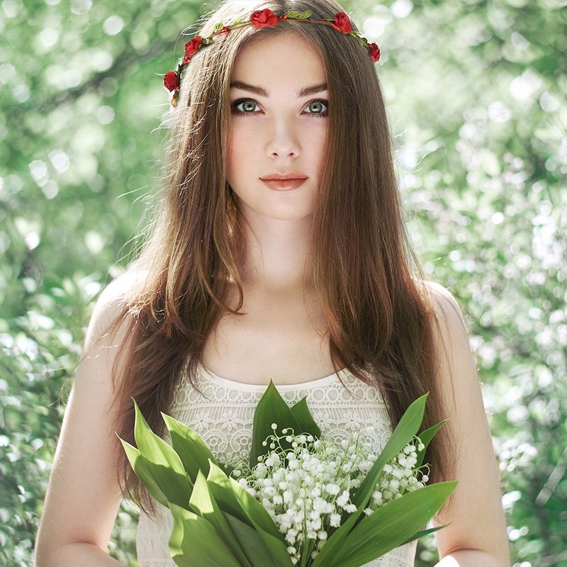 FEPITO 9 x flower crown, multicoloured flower wreath, flower garland,